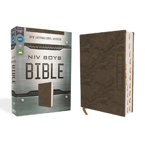 Niv, Boys' Bible, Leathersoft, Brown Camo, Thumb Indexed Tabs, Comfort Print: A Foundation for Lifelong Faith and Learning for Boys Ages 8-12