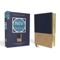 NIV Study Bible, Fully Revised Edition, Leathersoft, Navy/Tan, Red Letter, Comfort Print