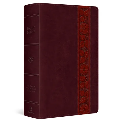 ESV Large Print Personal Size Bible, Red Letter (Trutone, Mahogany, Trellis Design)