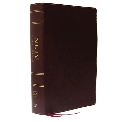 NKJV Study Bible, Bonded Leather, Burgundy, Full-Color, Thumb Indexed, Comfort Print: The Complete Resource for Studying God's Word