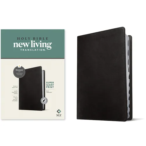 NLT Super Giant Print Bible, Filament Enabled (Leatherlike, Black, Indexed, Red Letter)