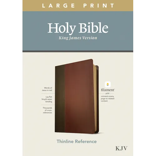 KJV Large Print Thinline Reference Bible, Filament Enabled Edition (Red Letter, Leatherlike, Brown/Mahogany)