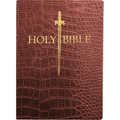 KJV Sword Bible, Large Print, Walnut Alligator Bonded Leather, Thumb Index: (Red Letter, Burgundy, 1611 Version)