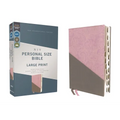 Niv, Personal Size Bible, Large Print, Leathersoft, Pink/Gray, Red Letter, Thumb Indexed, Comfort Print