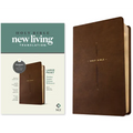 NLT Large Print Thinline Center-Column Reference Bible, Filament Enabled (Leatherlike, Brown Holy Cross, Red Letter)