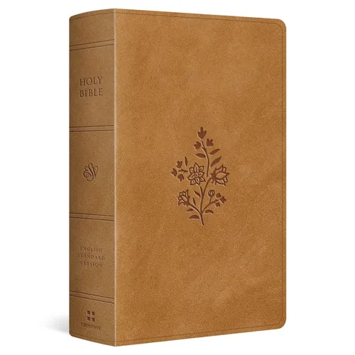 ESV Giant Print Personal Size Bible, Red Letter (Trutone, Nubuck Caramel, Wildflower Design)