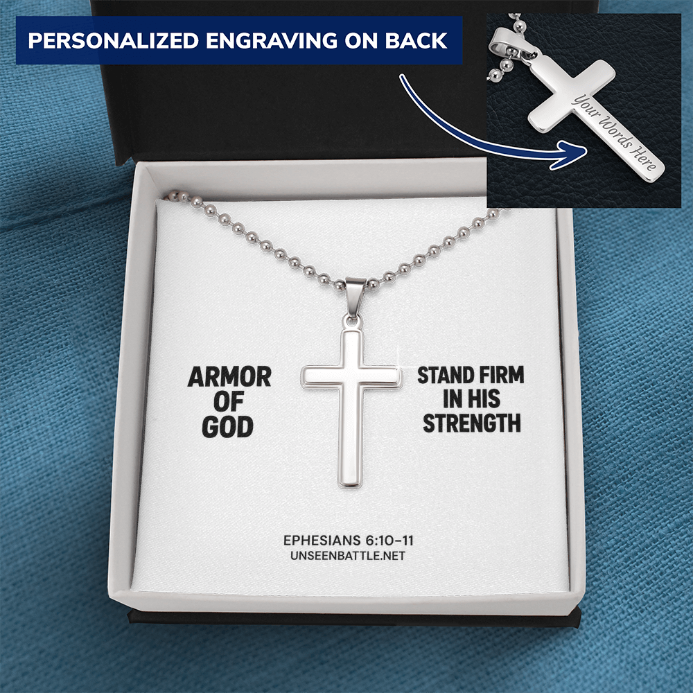 Personalized Armor of God Cross Necklace – Ball Chain