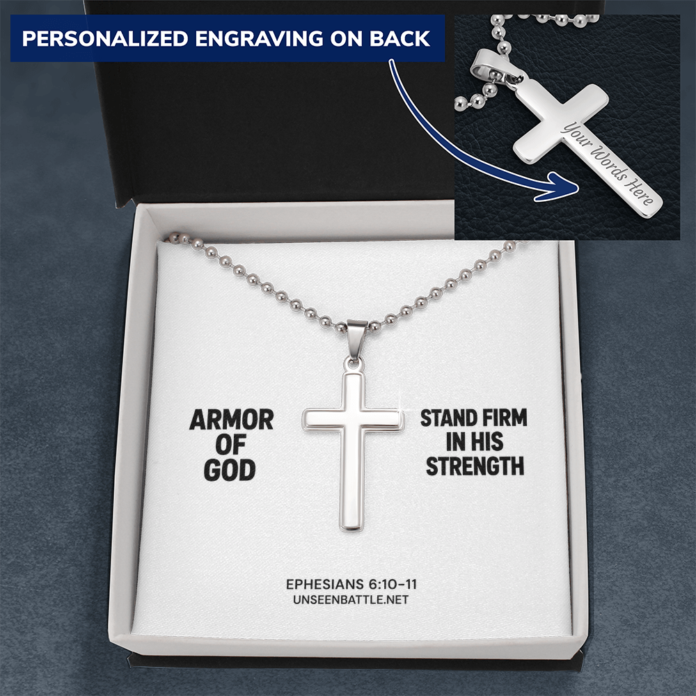 Personalized Armor of God Cross Necklace – Ball Chain