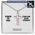 Personalized Armor of God Cross Necklace – Ball Chain