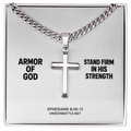 Armor of God Cross Necklace – Cuban Link Chain
