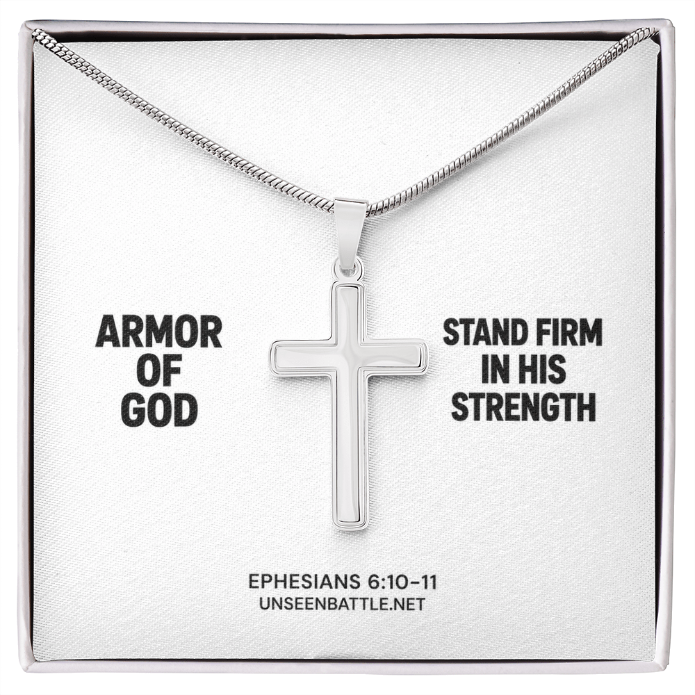 Armor of God Cross Necklace – Snake Chain