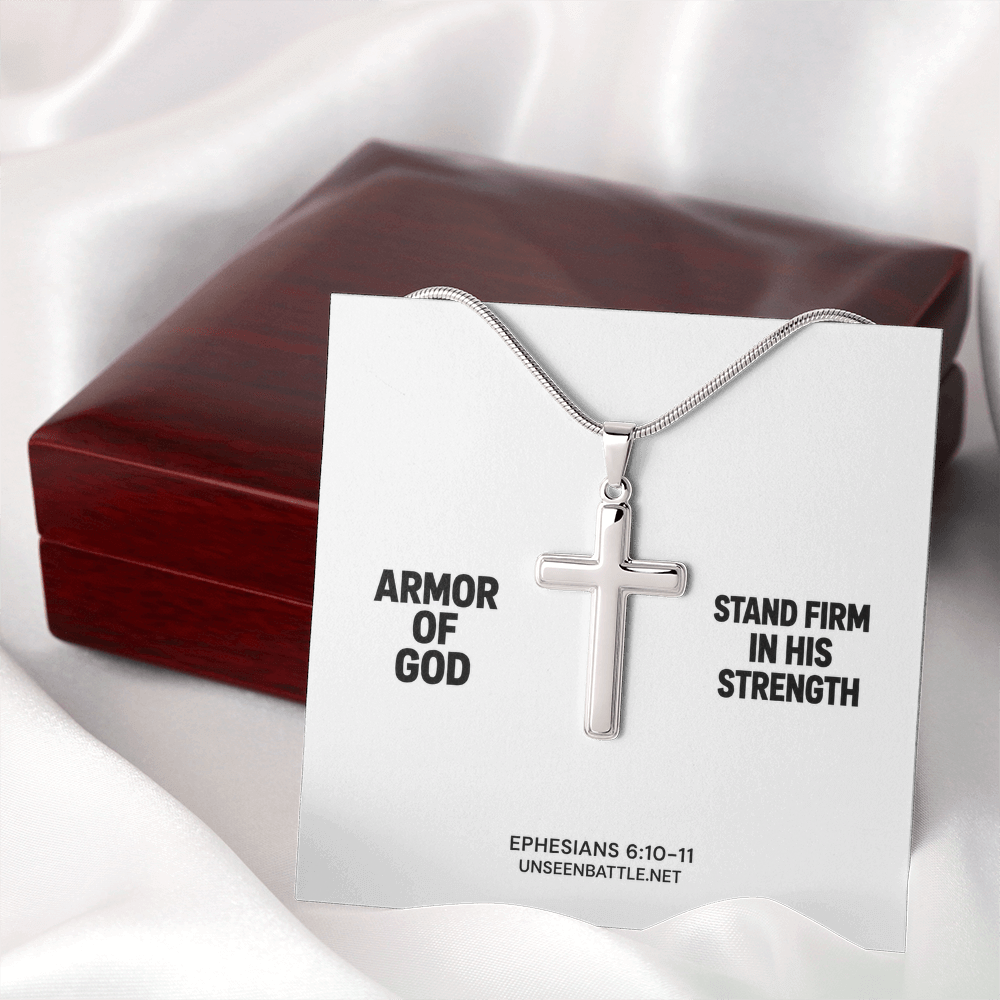 Armor of God Cross Necklace – Snake Chain