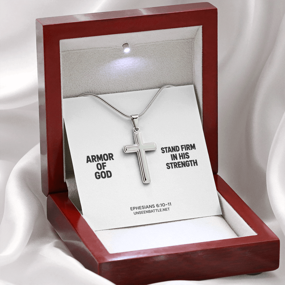 Armor of God Cross Necklace – Snake Chain