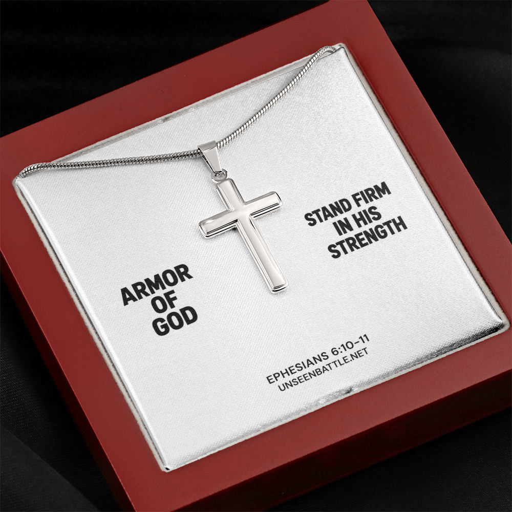 Armor of God Cross Necklace – Snake Chain