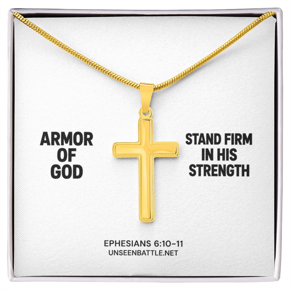 Armor of God Cross Necklace – Snake Chain