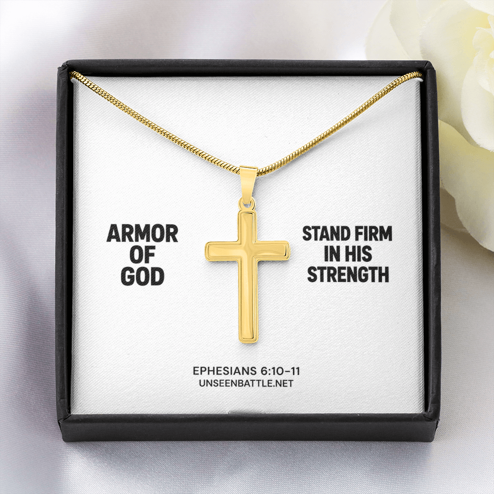 Armor of God Cross Necklace – Snake Chain