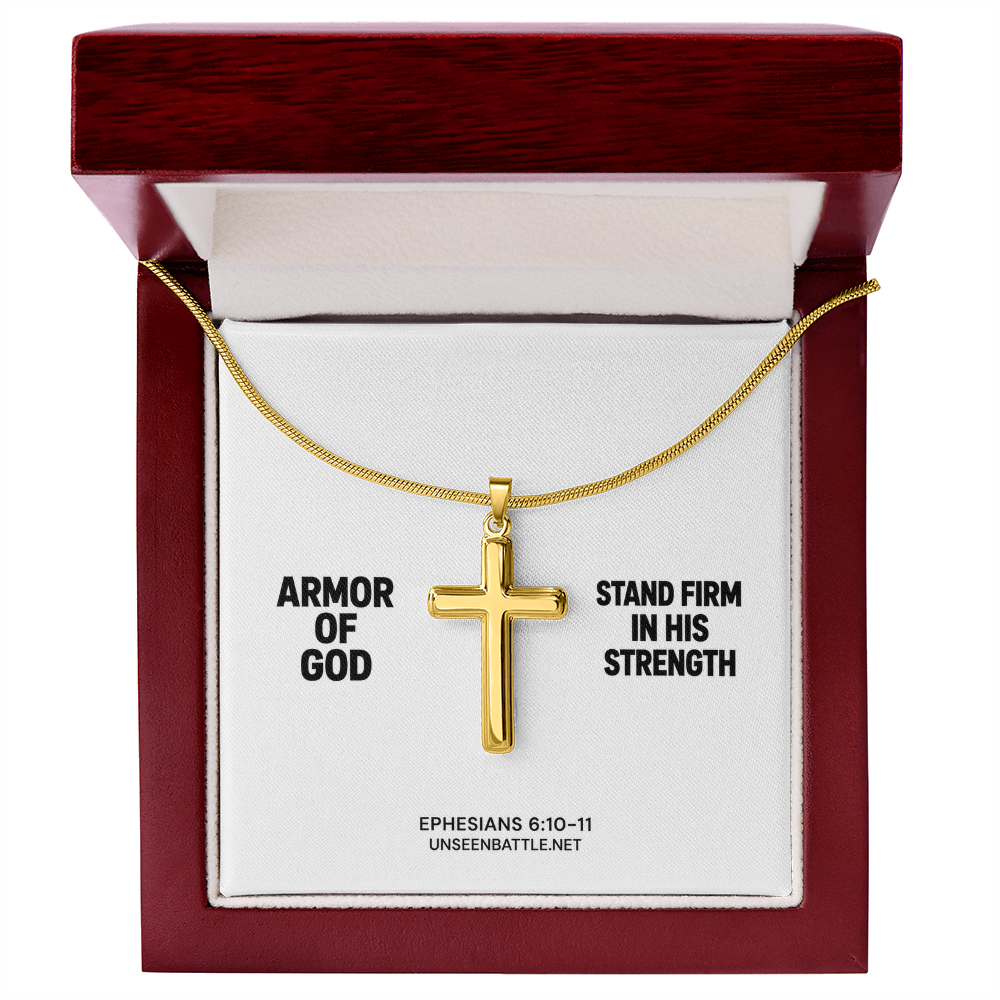 Armor of God Cross Necklace – Snake Chain