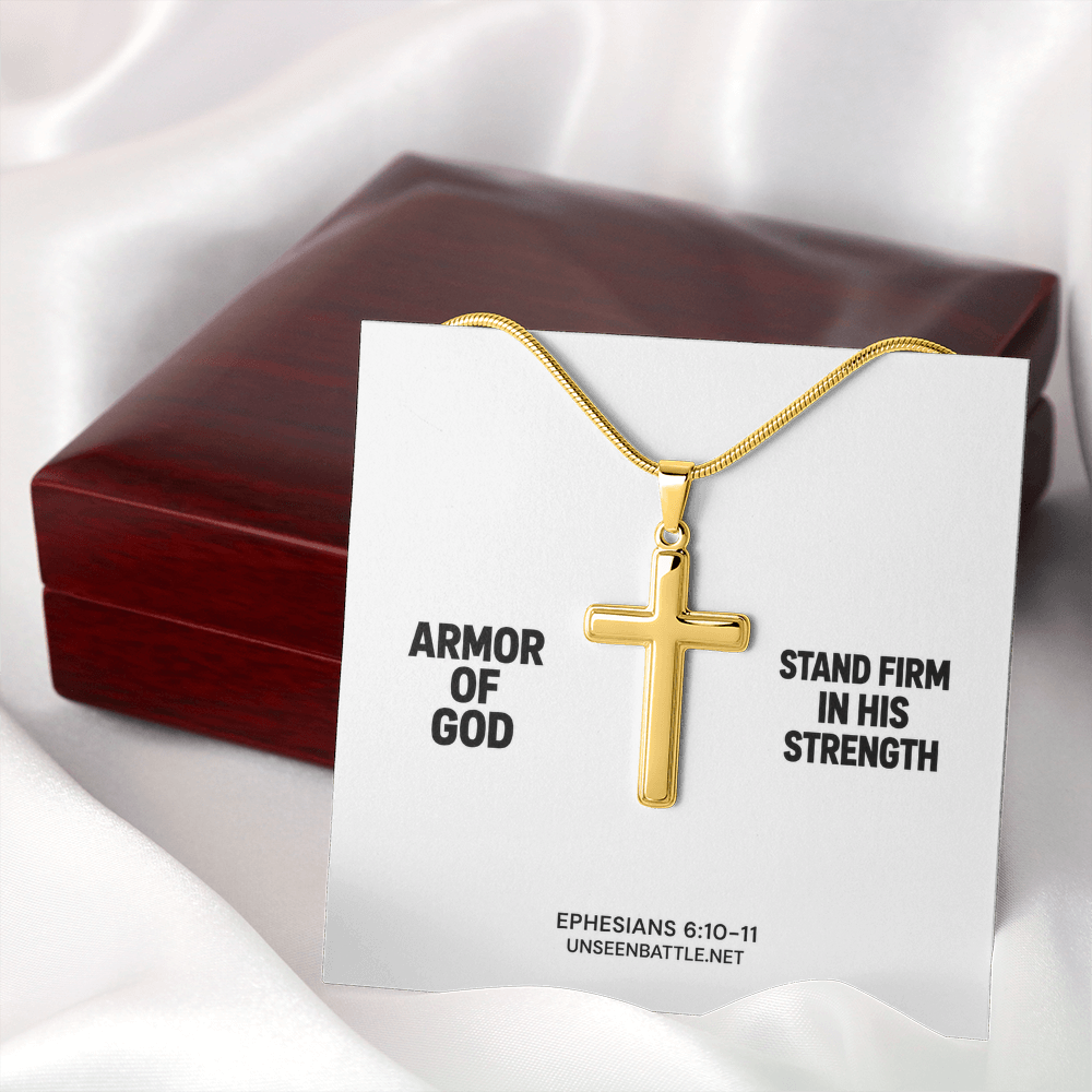 Armor of God Cross Necklace – Snake Chain