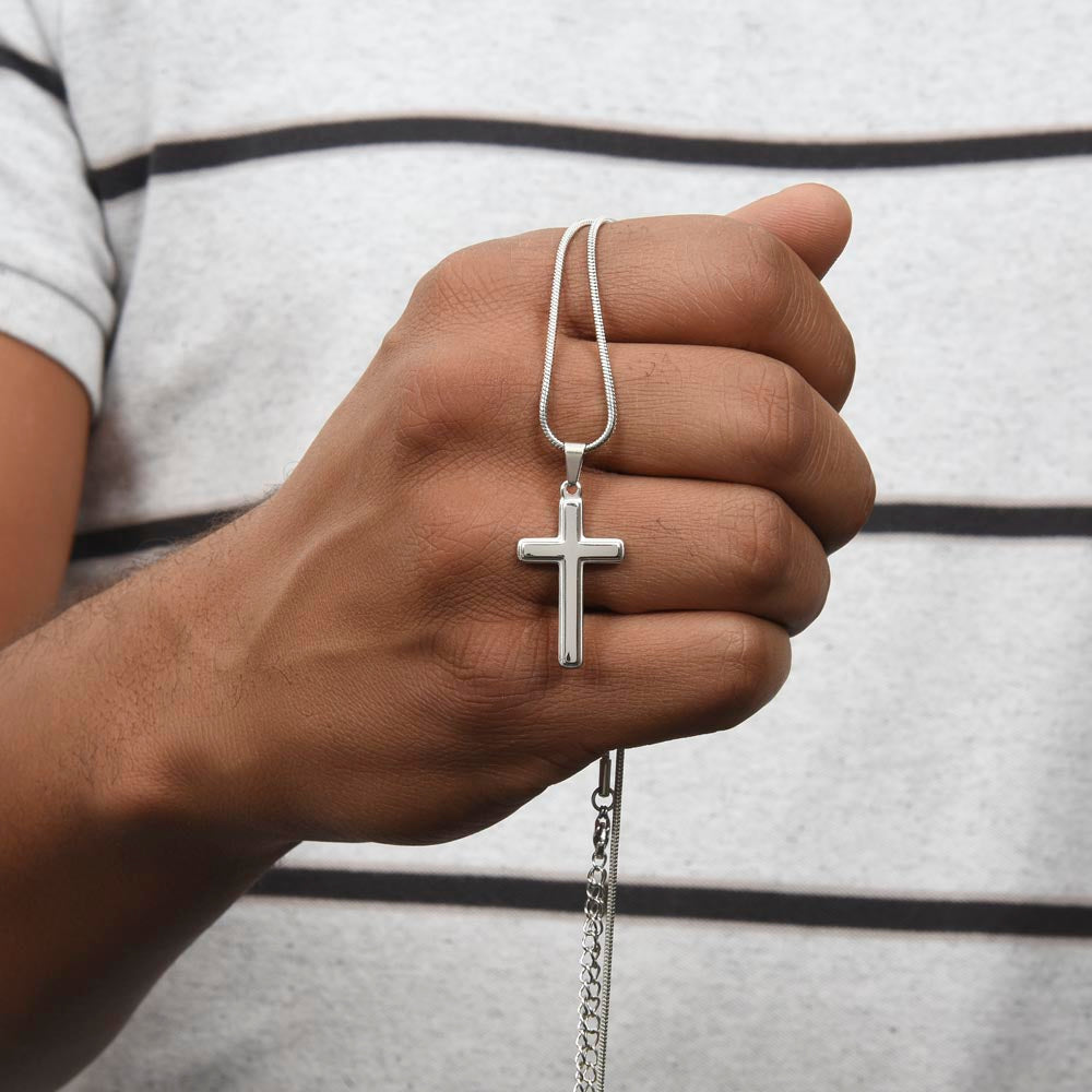 Personalized Armor of God Cross Necklace – Snake Chain