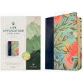 NLT Life Application Study Bible, Third Edition (Leatherlike, Teal Floral, Red Letter)