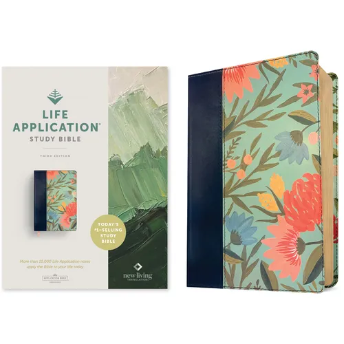 NLT Life Application Study Bible, Third Edition (Leatherlike, Teal Floral, Red Letter)