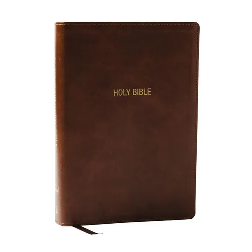 NKJV Foundation Study Bible, Wide-Margin, Brown Leathersoft, Red Letter