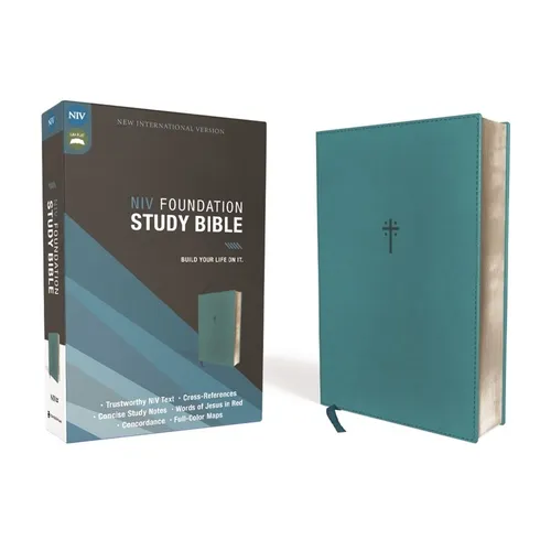 Niv, Foundation Study Bible, Leathersoft, Teal, Red Letter